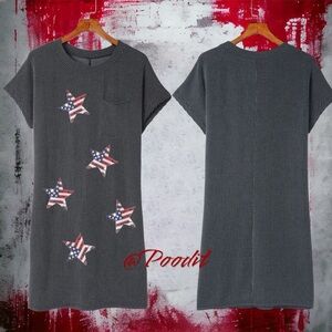 POODIT Super cute gray/black ribbed dress S M L